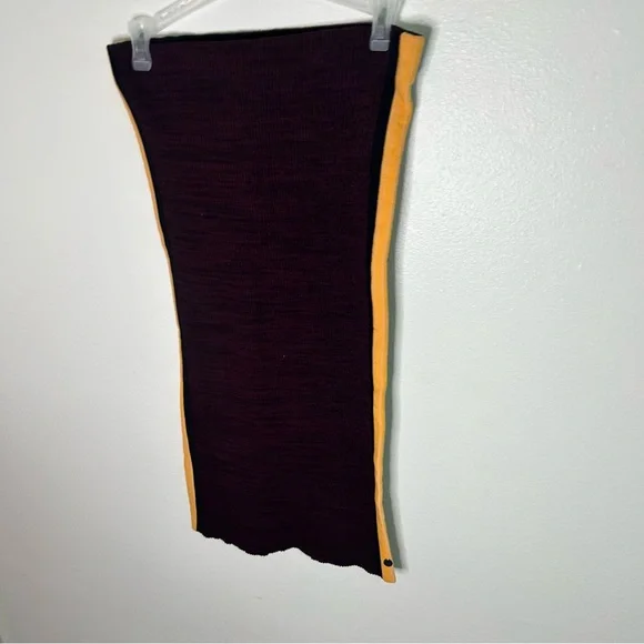 Scotch & Soda burgundy and yellow stripe ribbed sweater skirt - Picture 6 of 6